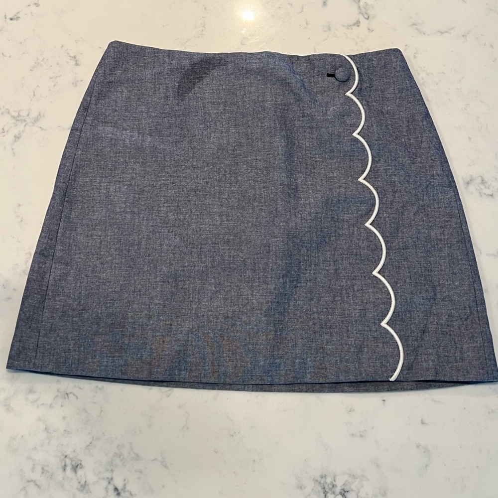 J. Crew Chambray Skirt Faux Wrap